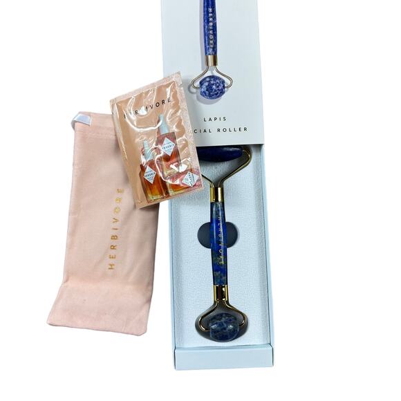 HERBIVORE Lapis Facial Roller Set New In Box Blue Gold - Picture 3 of 4